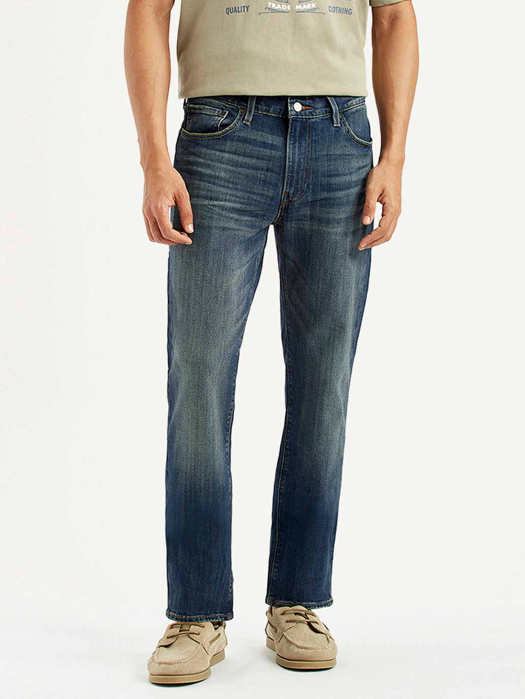 Men's 511 Blue Slim Fit Mid Rise Jeans - Front View
