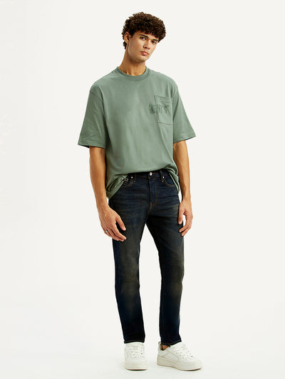 levi's Men's 511 Dark Blue Slim Fit Mid Rise Selvedge Jeans-picture-34