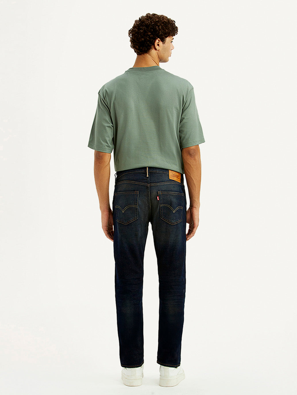 Men's 511 Dark Blue Slim Fit Mid Rise Selvedge Jeans - Back View