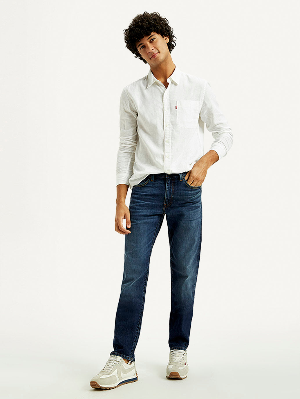 Men's 511 Indigo Slim Fit Mid Rise Selvedge Jeans - Styleshot View