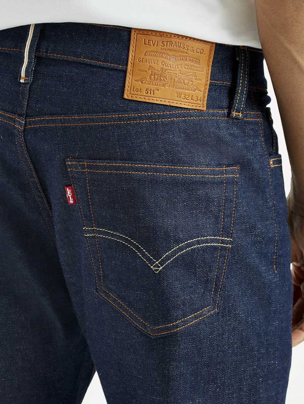 Men's 511 Dark Indigo Slim Fit Mid Rise Selvedge Jeans – Levis