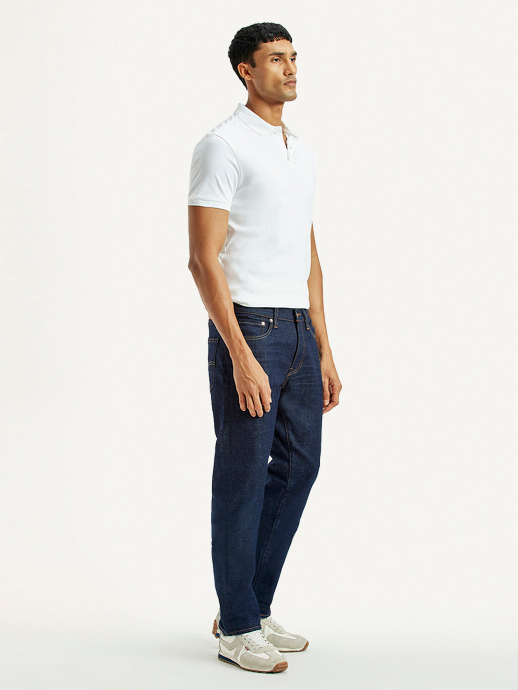 Men's 511 Dark Indigo Slim Fit Mid Rise Selvedge Jeans - Side View