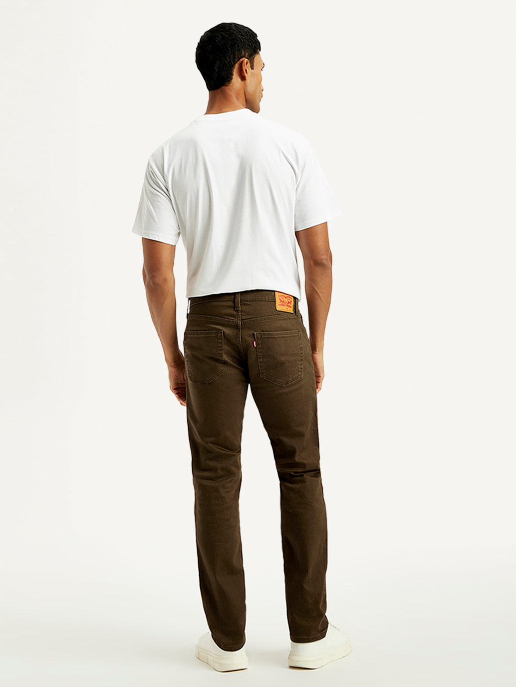 Men's 511 Brown Overdyed Slim Fit Mid Rise Jeans - Back View