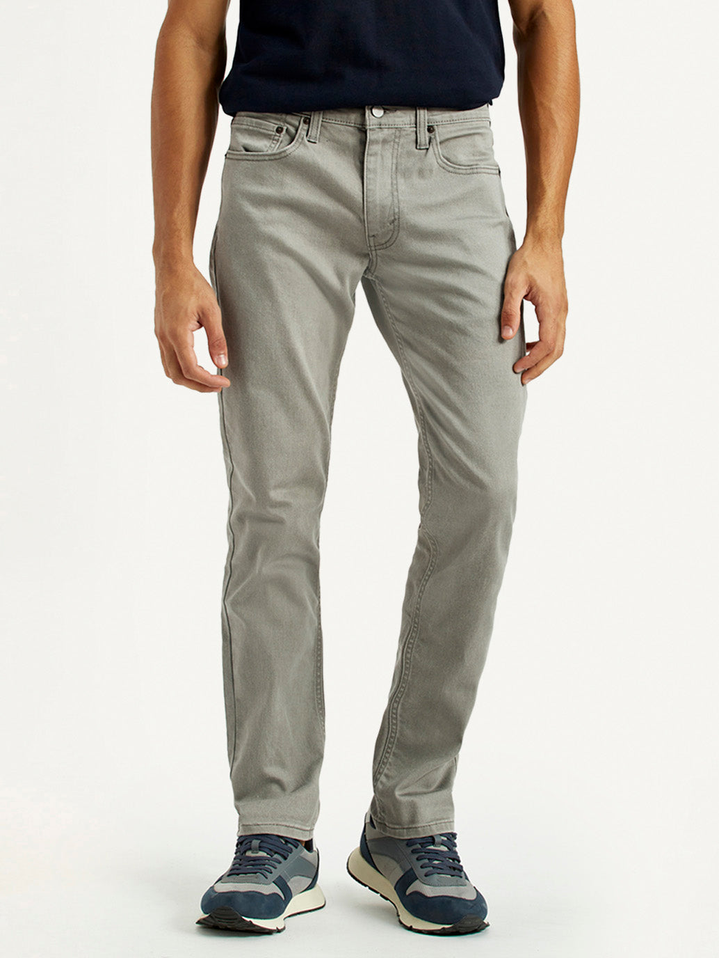 Men's 511 Grey Overdyed Slim Fit Mid Rise Jeans - Front View