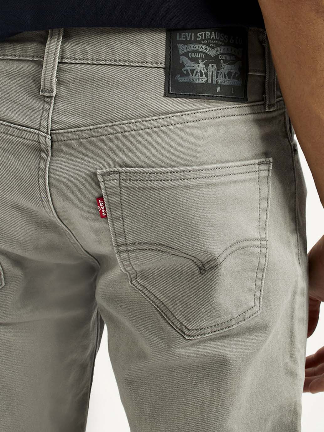 Men's 511 Grey Overdyed Slim Fit Mid Rise Jeans - Detail View