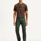 Men's 511 Dark Green Overdyed Slim Fit Mid Rise Jeans - Front View