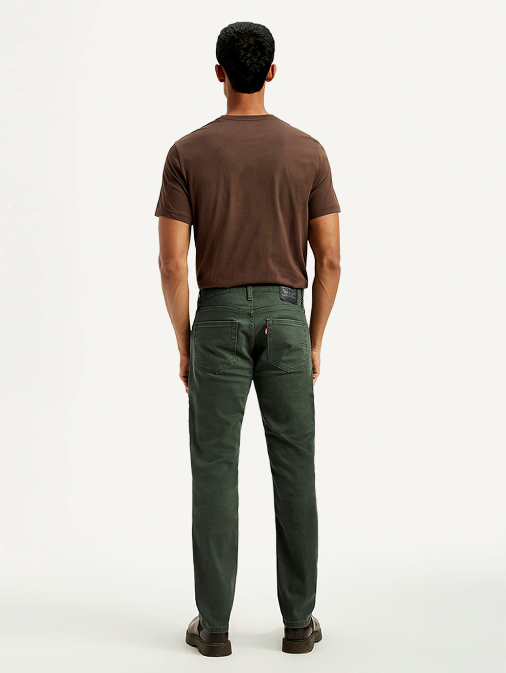 Men's 511 Dark Green Overdyed Slim Fit Mid Rise Jeans - Back View