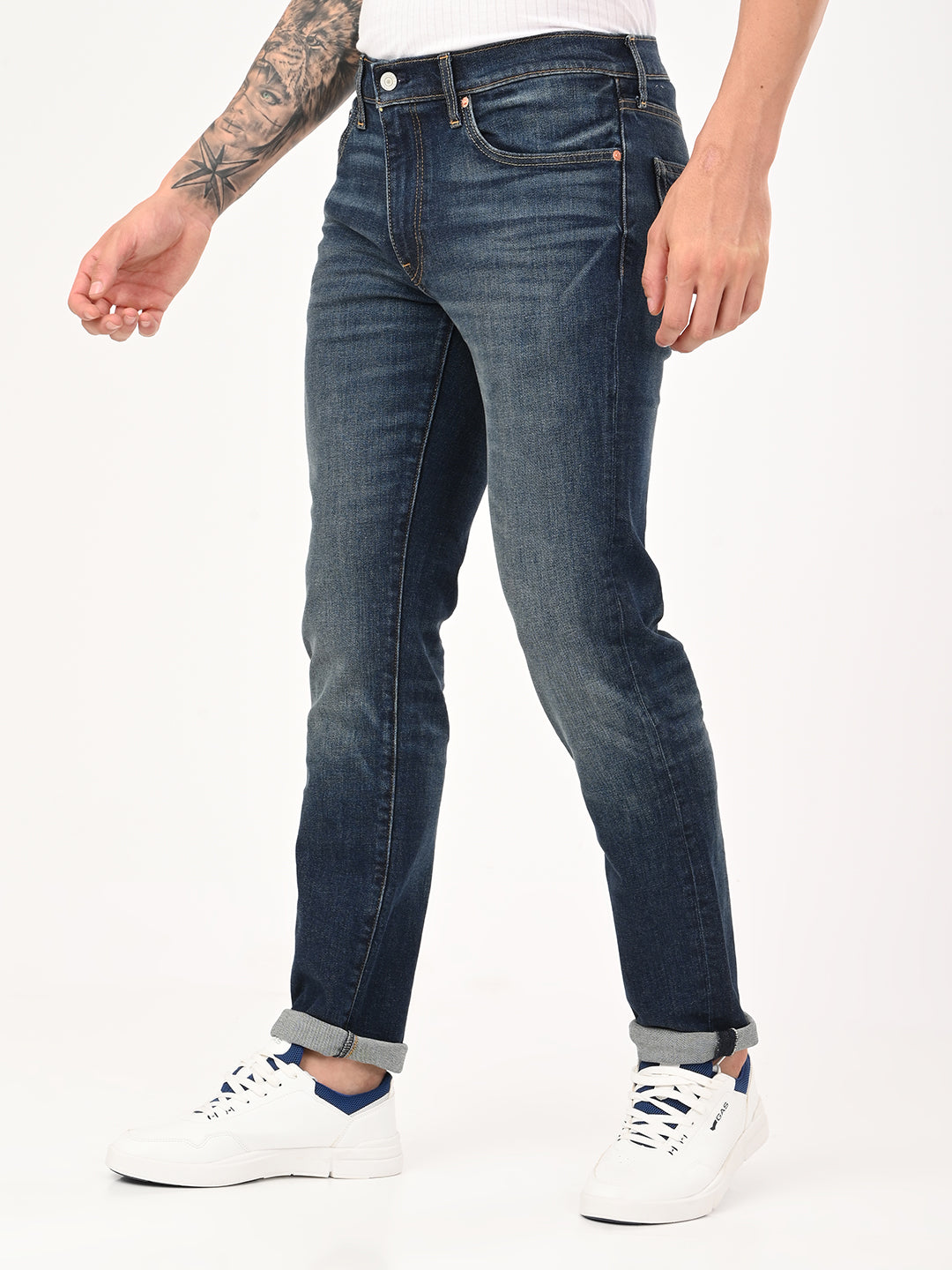 Men's 511 Blue Slim Fit Mid Rise Jeans - jpg View