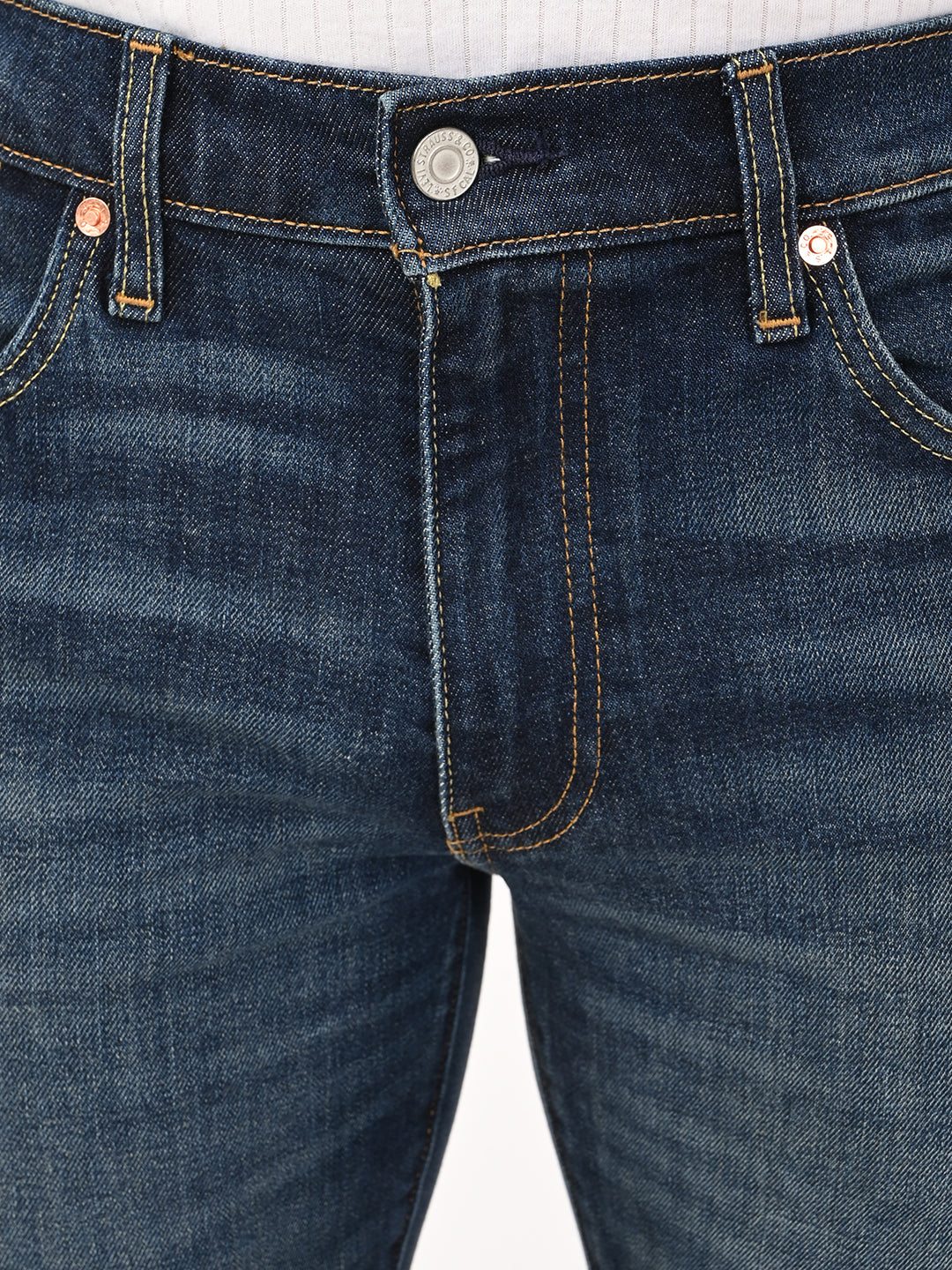 Men's 511 Blue Slim Fit Mid Rise Jeans - detail View