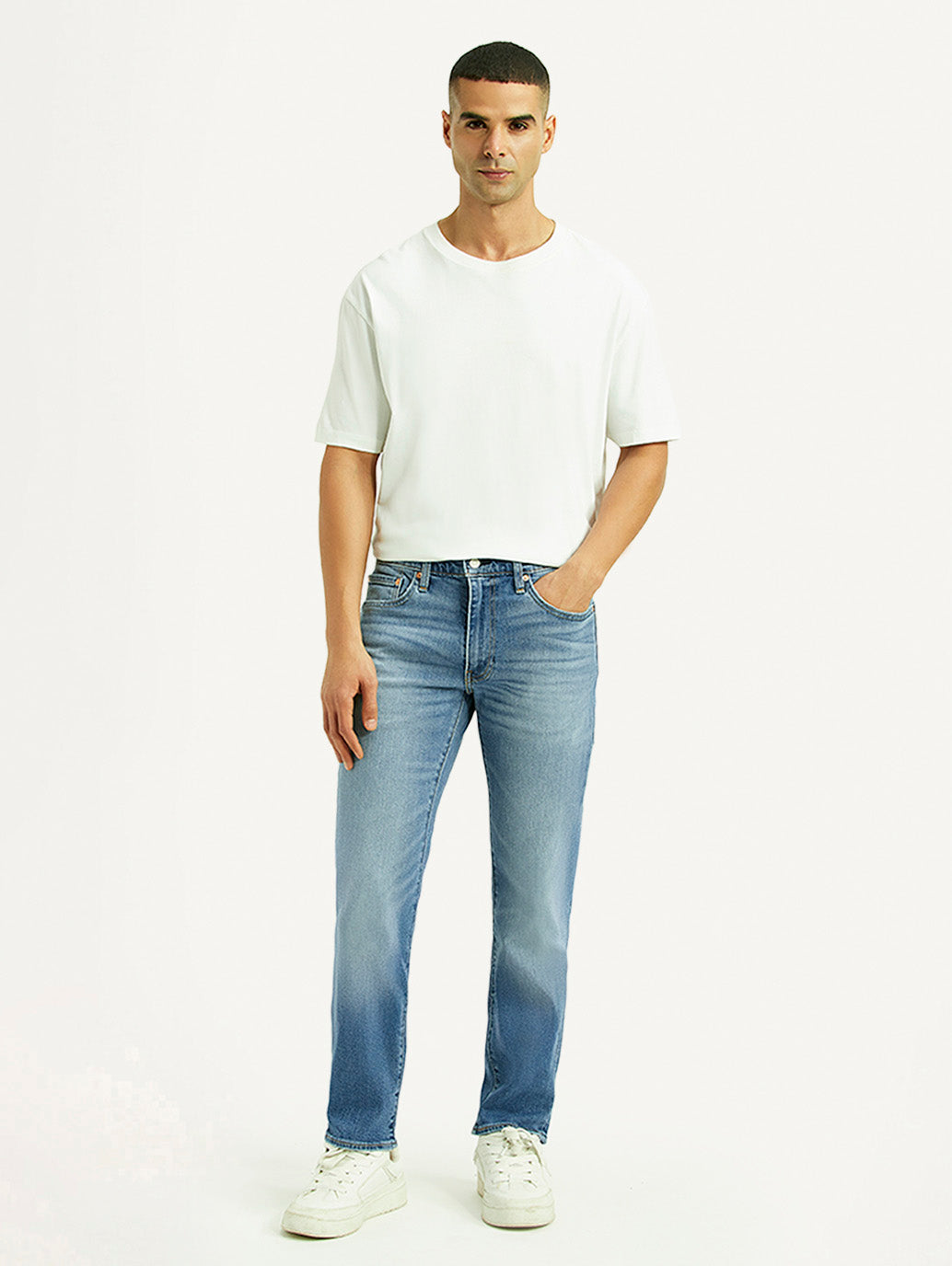 Men's 511 Light Blue Slim Fit Mid Rise Jeans - Front View