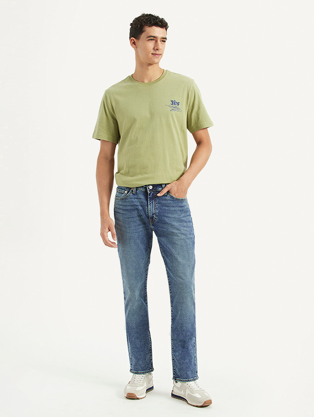 Men's 511 Blue Slim Fit Mid Rise Jeans - Front View