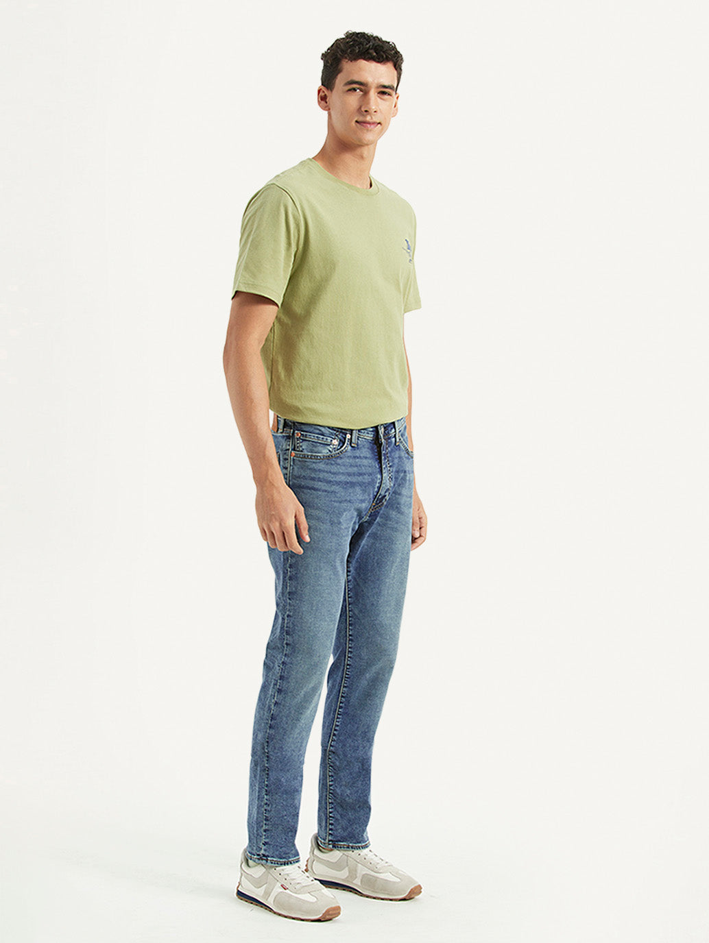 Men's 511 Blue Slim Fit Mid Rise Jeans - Side View