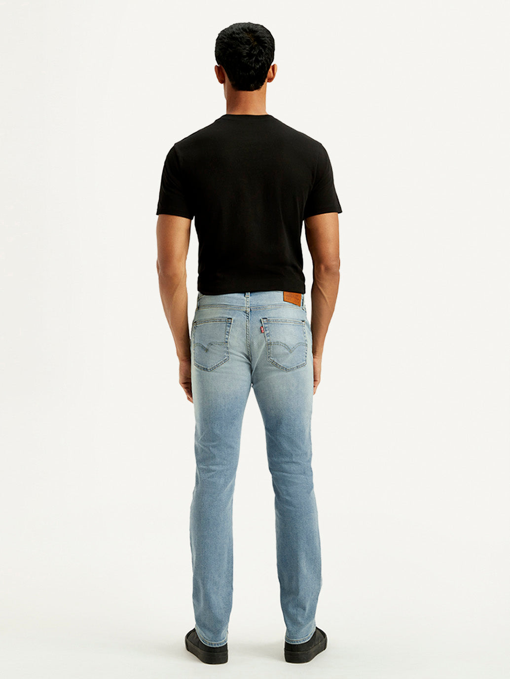 Men's 511 Blue Slim Fit Mid Rise Linen Jeans - Back View