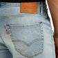 Men's 511 Blue Slim Fit Mid Rise Linen Jeans - Detail View