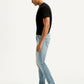 Men's 511 Blue Slim Fit Mid Rise Linen Jeans - Side View