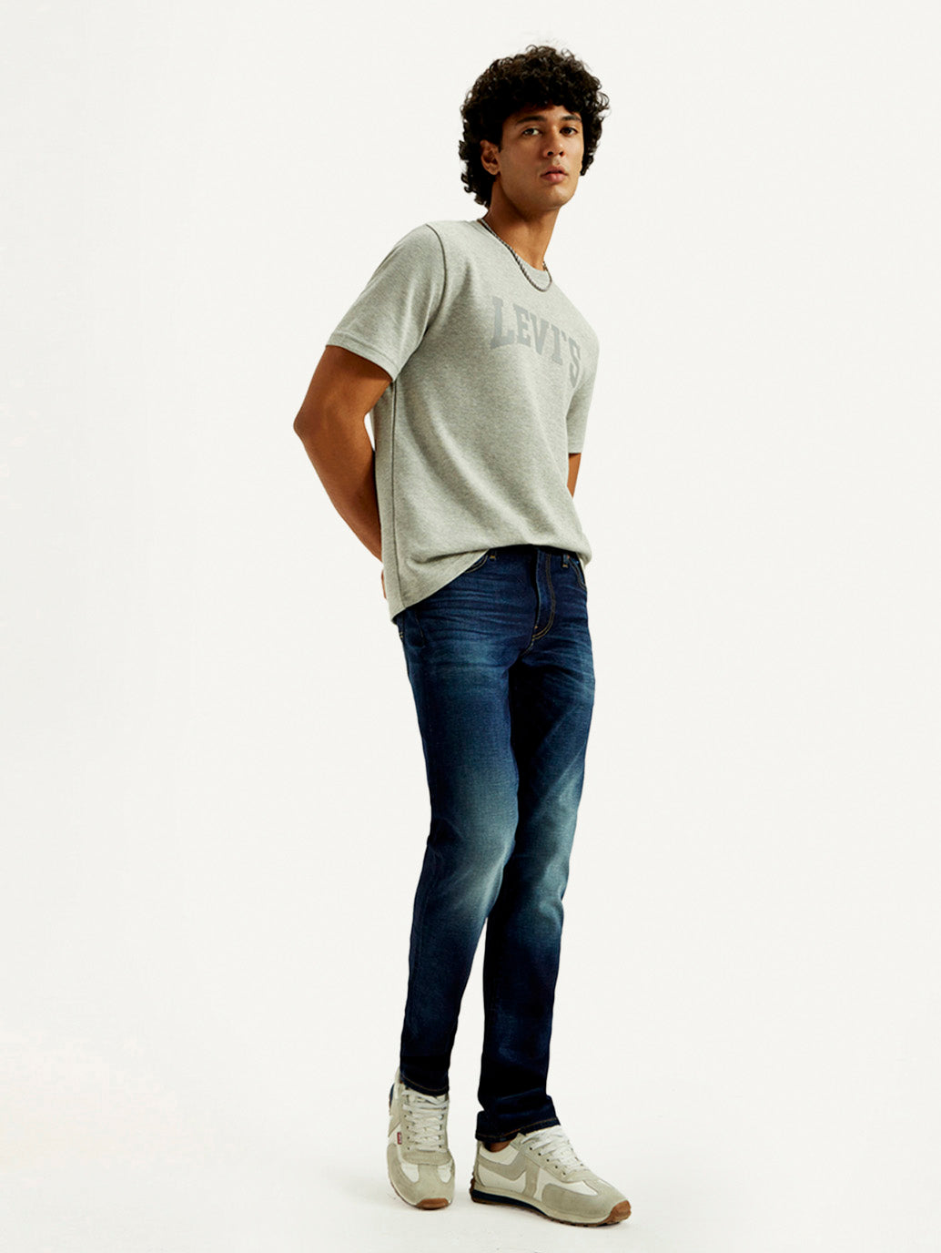 Men's 511 Indigo Slim Fit Mid Rise Linen Jeans - Elevated View