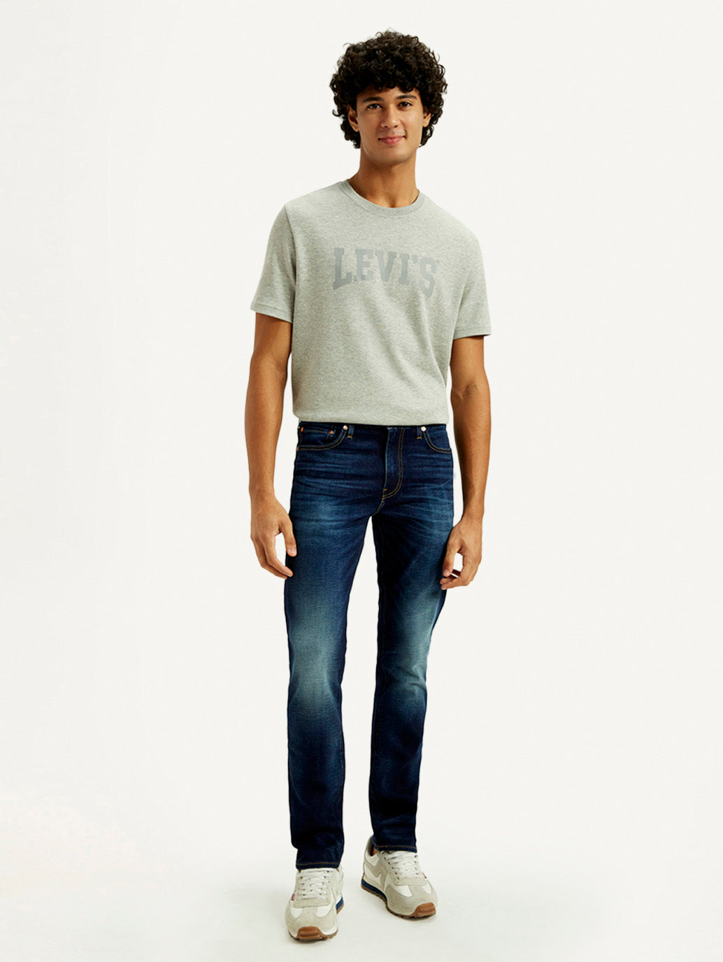 Men's 511 Indigo Slim Fit Mid Rise Linen Jeans - Front View