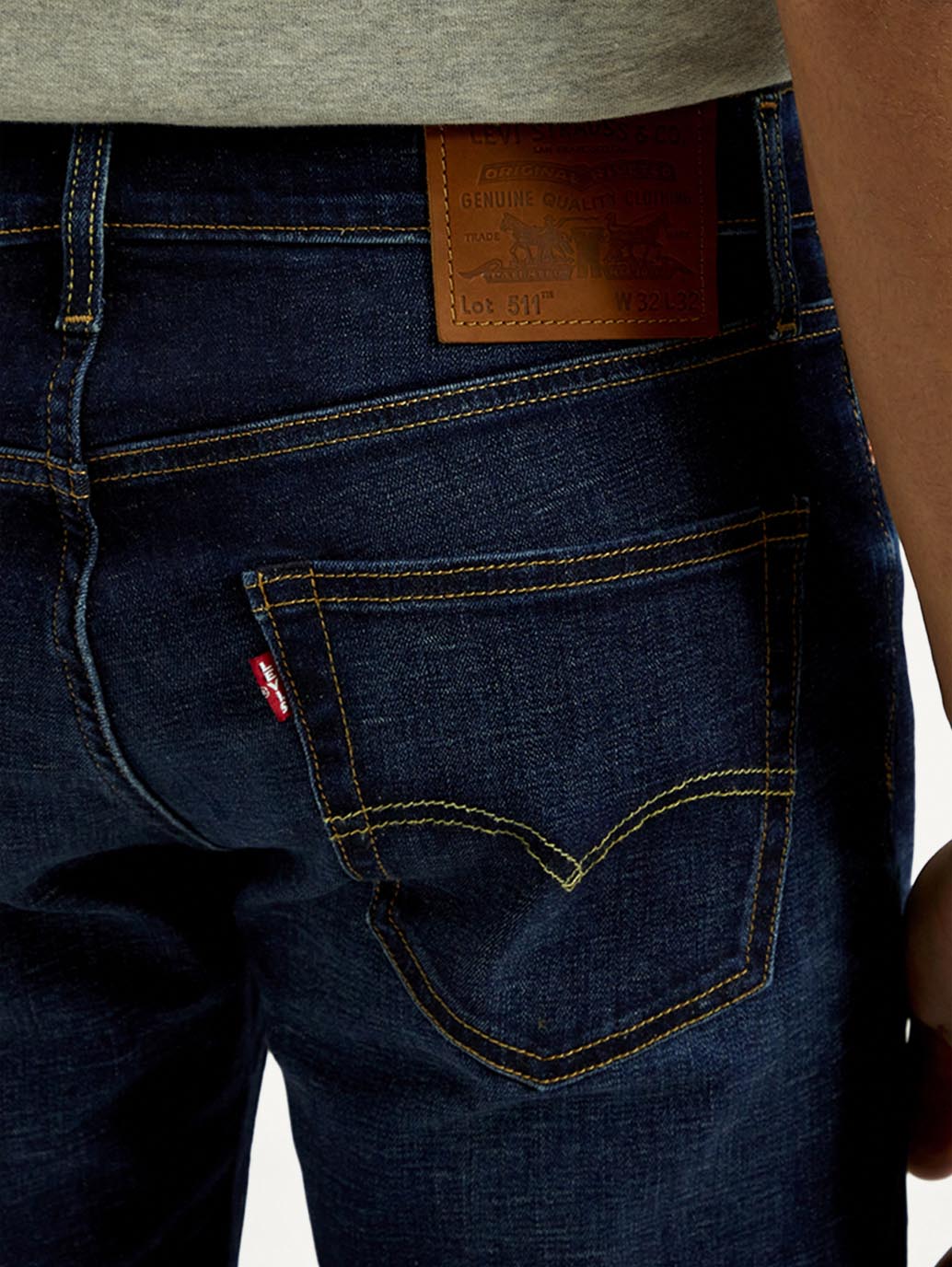 Men's 511 Indigo Slim Fit Mid Rise Linen Jeans - Detail View