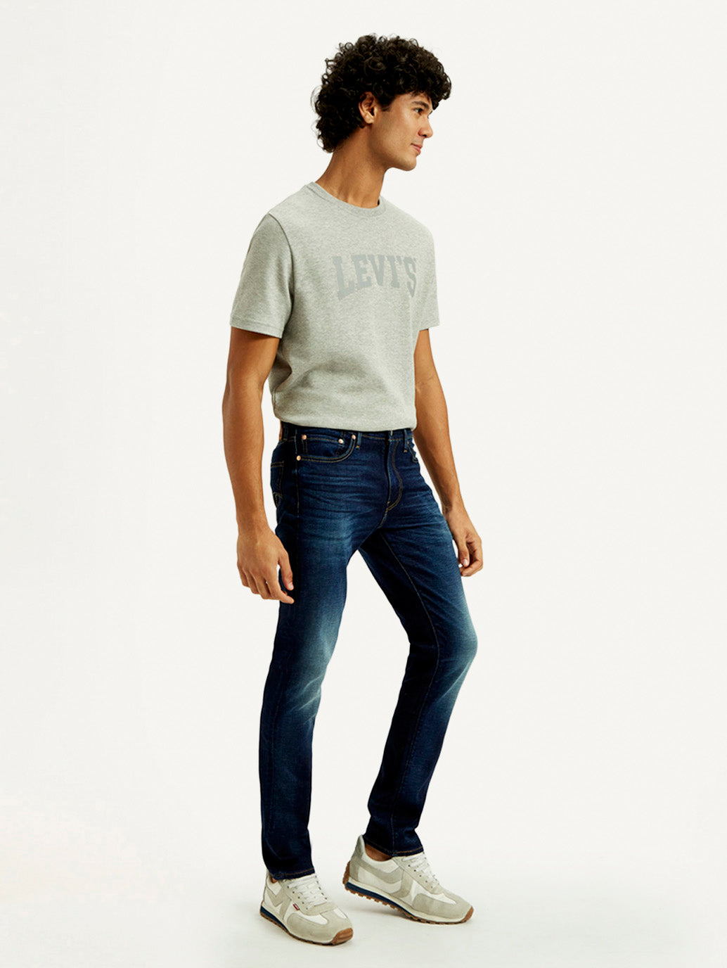 Men's 511 Indigo Slim Fit Mid Rise Linen Jeans - Side View