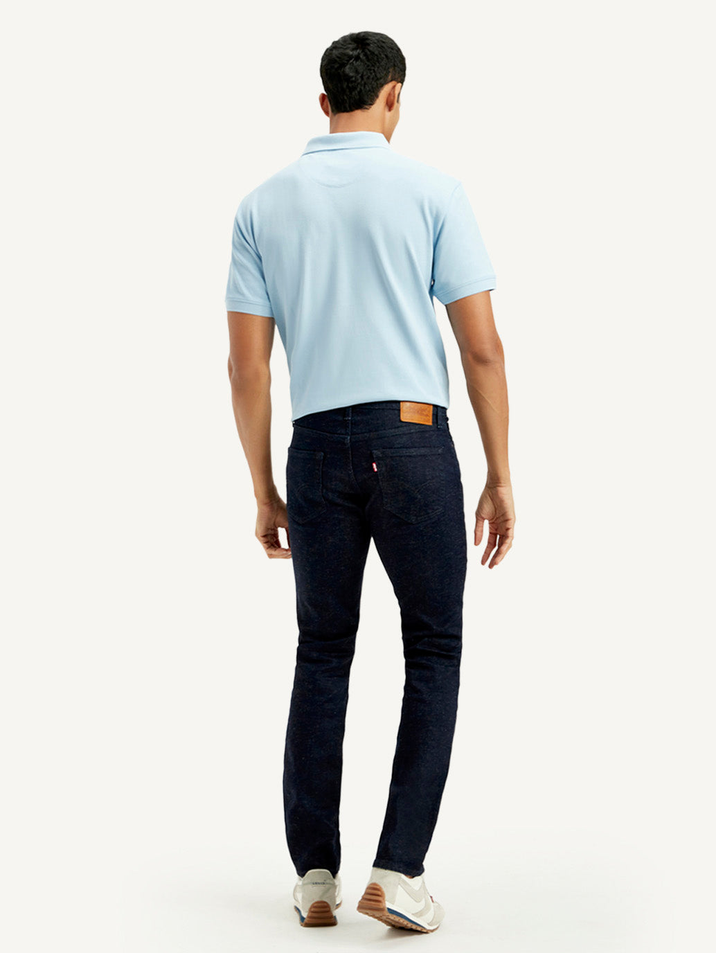 Men's 511 Dark Blue Slim Fit Mid Rise Linen Jeans - Back View