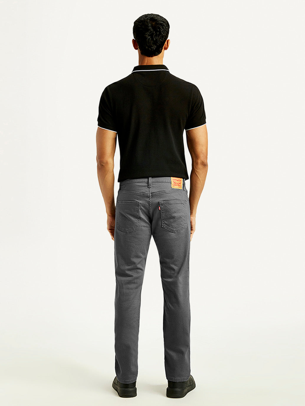 Men's 511 Charcoal Grey Overdyed Slim Fit Mid Rise Jeans - Back View