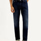 Men's 511 Dark Blue Slim Fit Mid Rise Selvedge Jeans - Front View