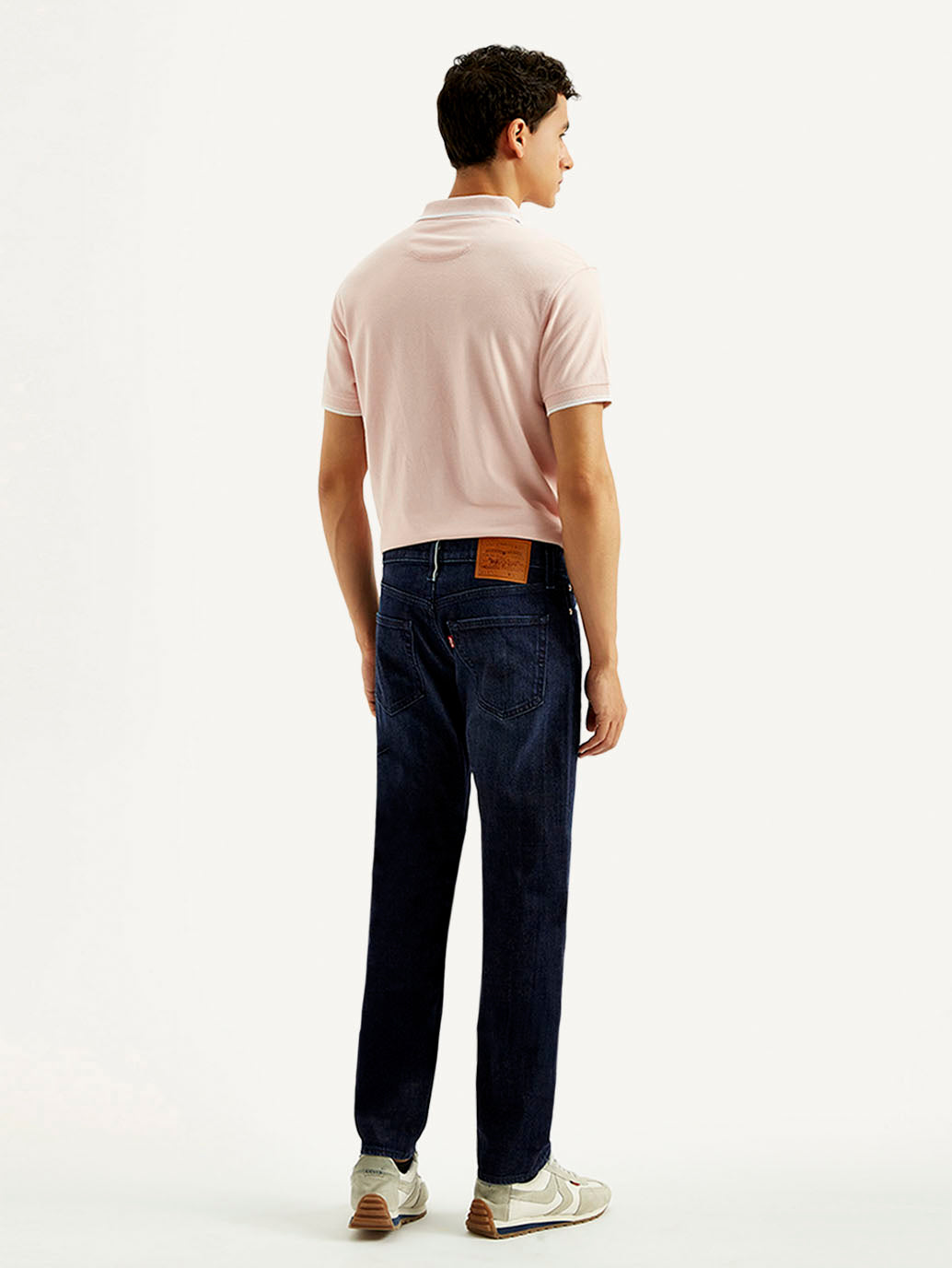 Men's 511 Dark Blue Slim Fit Mid Rise Selvedge Jeans - Back View