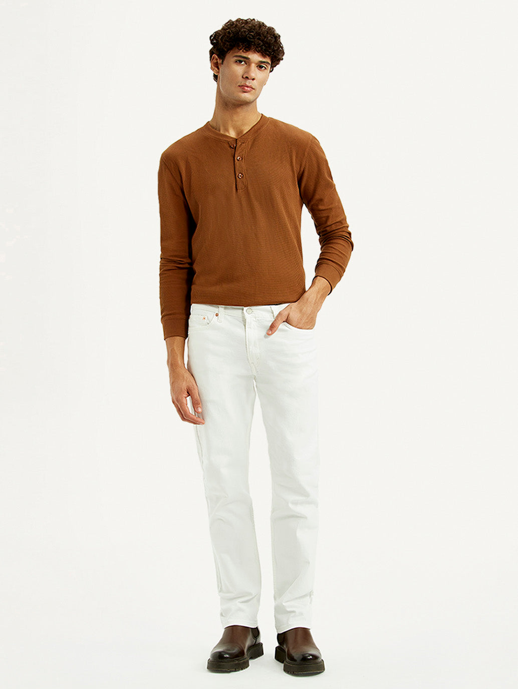 Men's 511 White Slim Fit Mid Rise Jeans