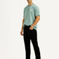 Men's Redloop 511 Black Slim Fit Mid Rise Linen Jeans - Styleshot View
