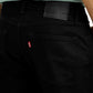 Men's Redloop 511 Black Slim Fit Mid Rise Linen Jeans - Detail View