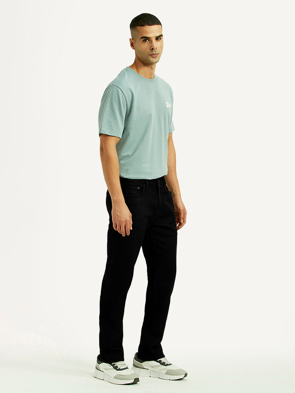 Men's 511 Black Slim Fit Mid Rise Linen Jeans - Side View