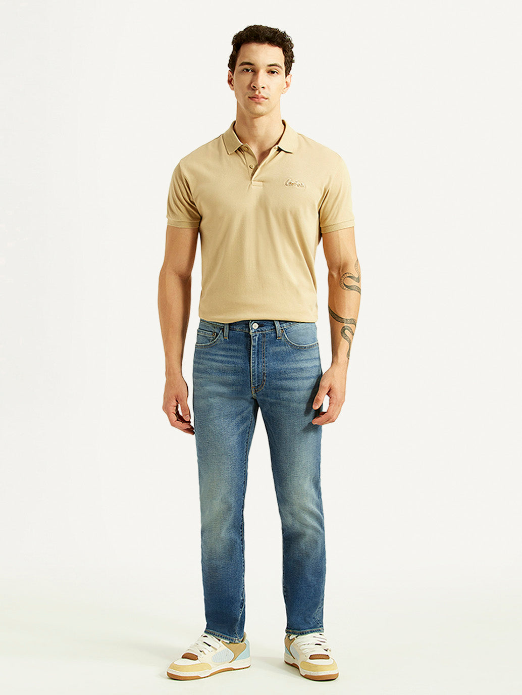 Men's 511 Blue Slim Fit Mid Rise Linen Jeans