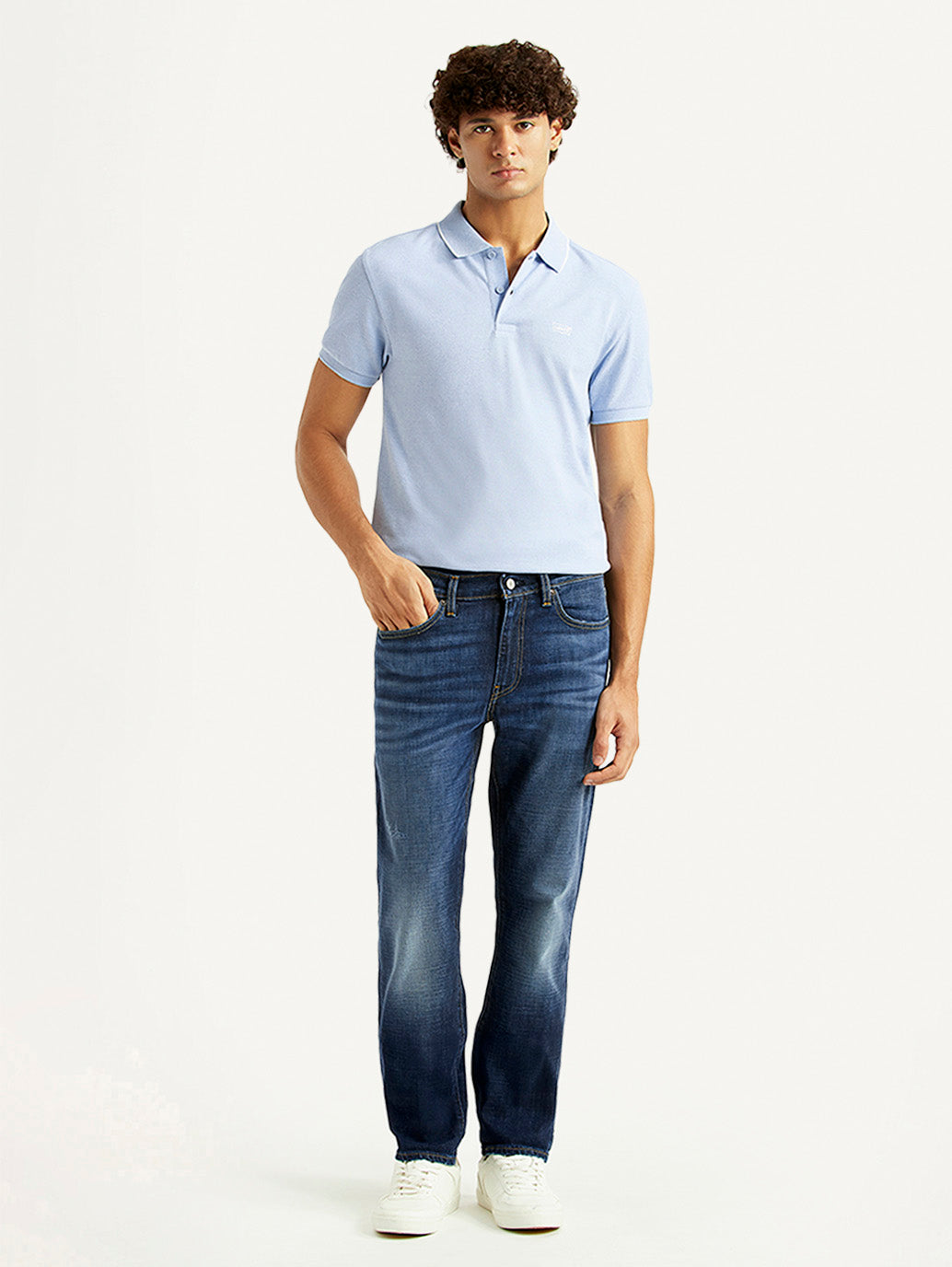 Men's 511 Blue Slim Fit Mid Rise Selvedge Jeans - Front View