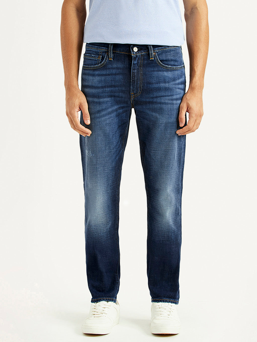 Men's 511 Blue Slim Fit Mid Rise Selvedge Jeans - Front View