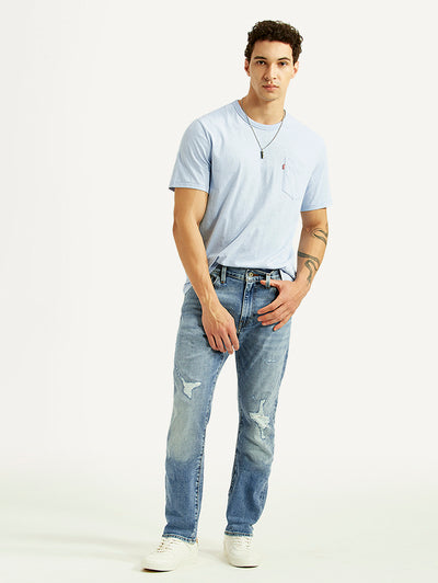 Men's 511 Blue Slim Fit Mid Rise Jeans-image-46