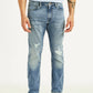 Men's 511 Blue Slim Fit Mid Rise Selvedge Jeans - Front View