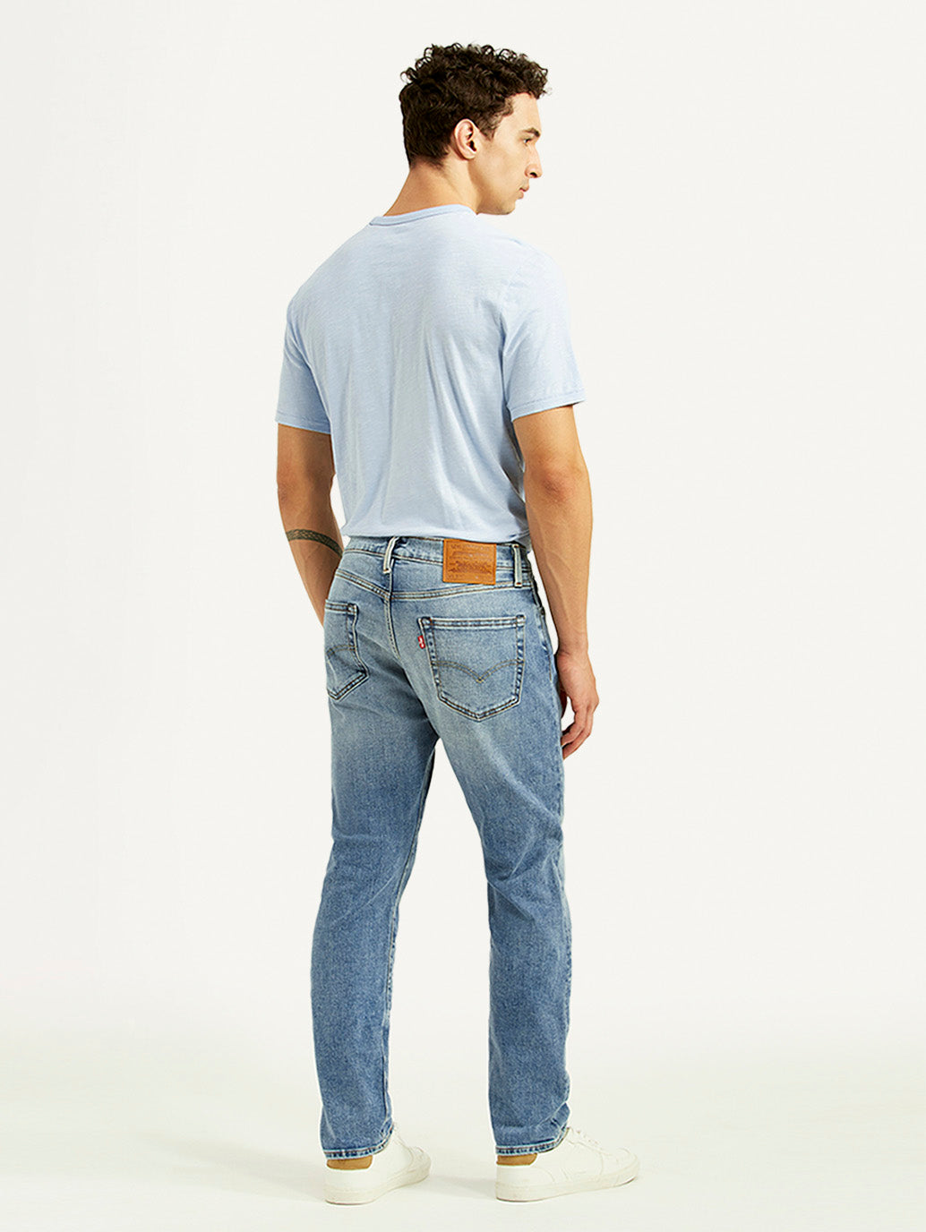 Men's 511 Blue Slim Fit Mid Rise Selvedge Jeans - Back View