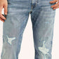 Men's 511 Blue Slim Fit Mid Rise Selvedge Jeans - Detail View