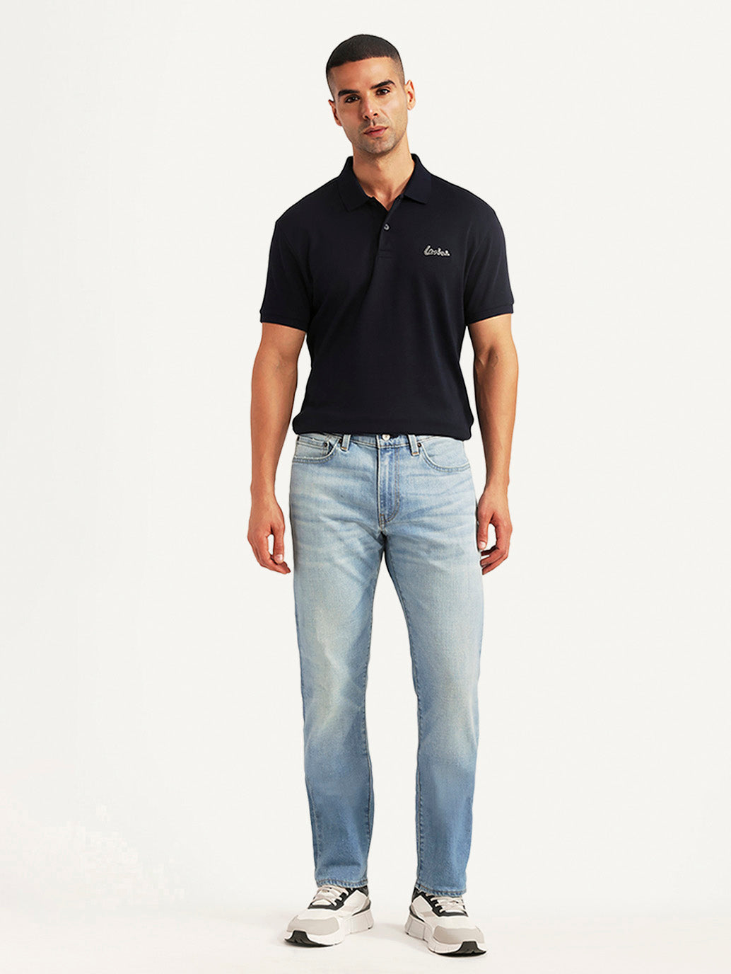 Men's 511 Light Blue Slim Fit Mid Rise Selvedge Jeans - Front View