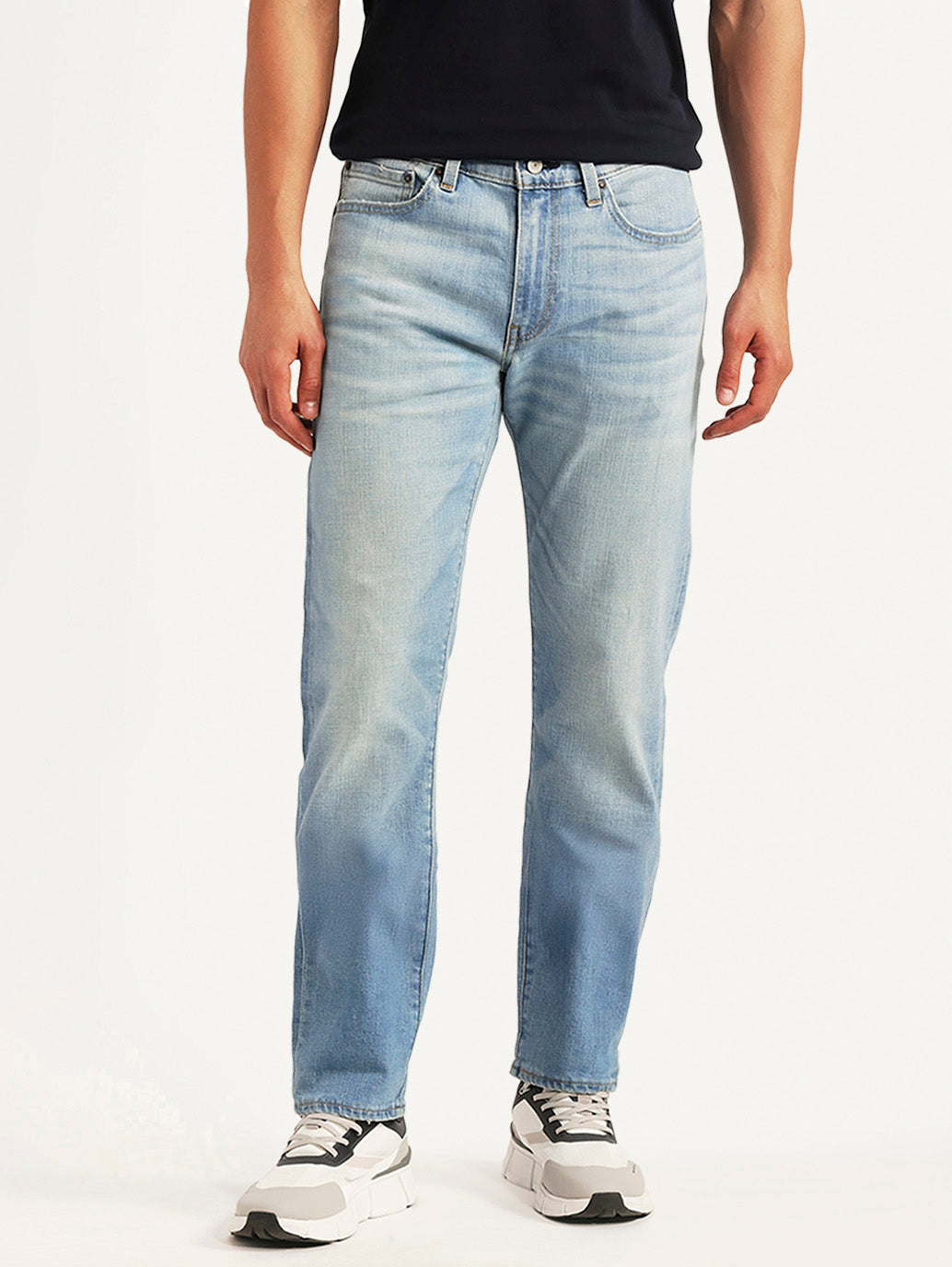 Men's 511 Light Blue Slim Fit Mid Rise Selvedge Jeans - Front View