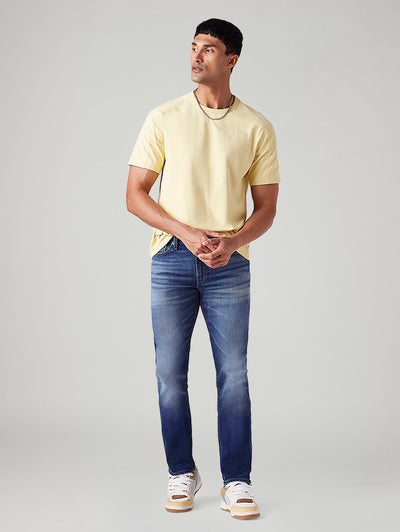 Men's 511 Blue Slim Fit Mid Rise Linen Jeans-image-30