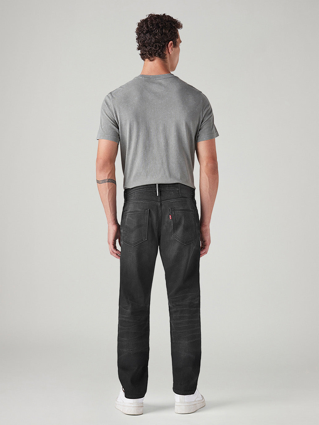 Men's 511 Charcoal Grey Slim Fit Mid Rise Selvedge Jeans - Back View