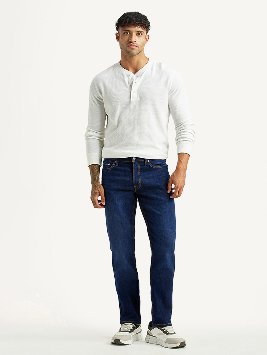Men's 511 Dark Blue Slim Fit Mid Rise Jeans - Front View