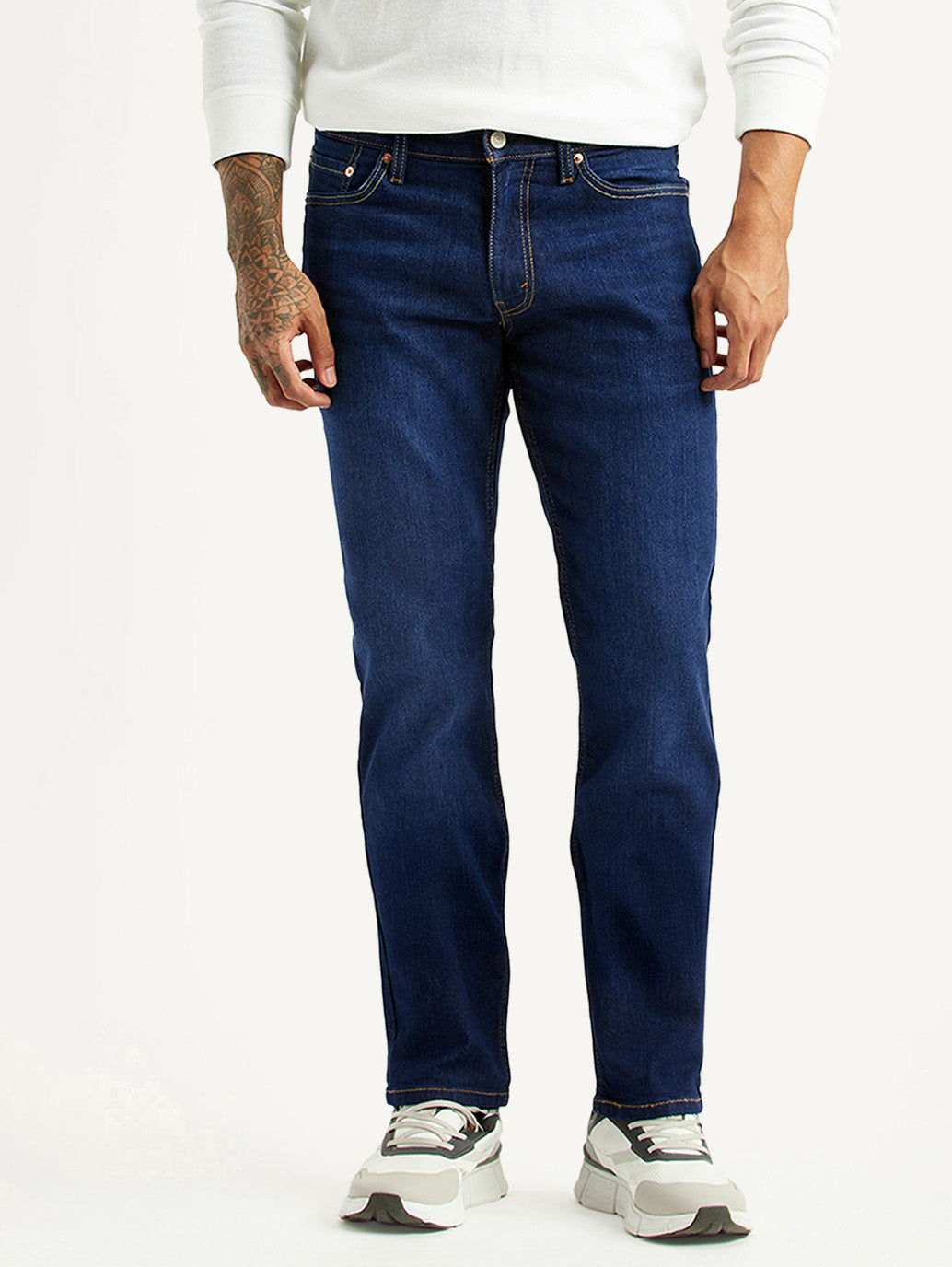 Men's 511 Dark Blue Slim Fit Mid Rise Jeans - Front View
