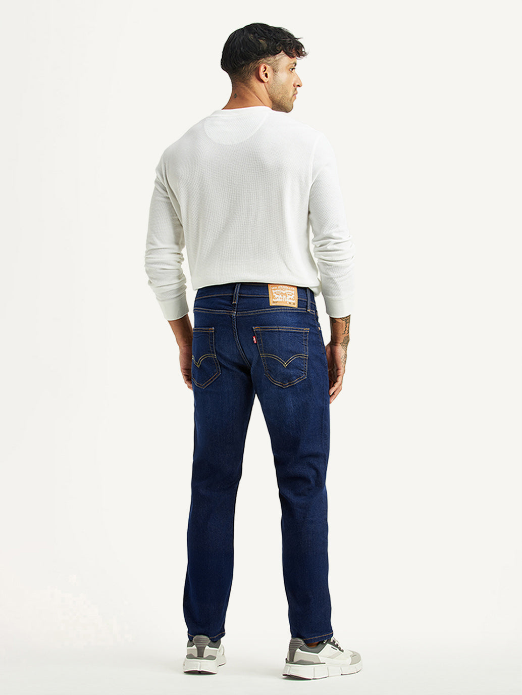 Men's 511 Dark Blue Slim Fit Mid Rise Jeans - Back View