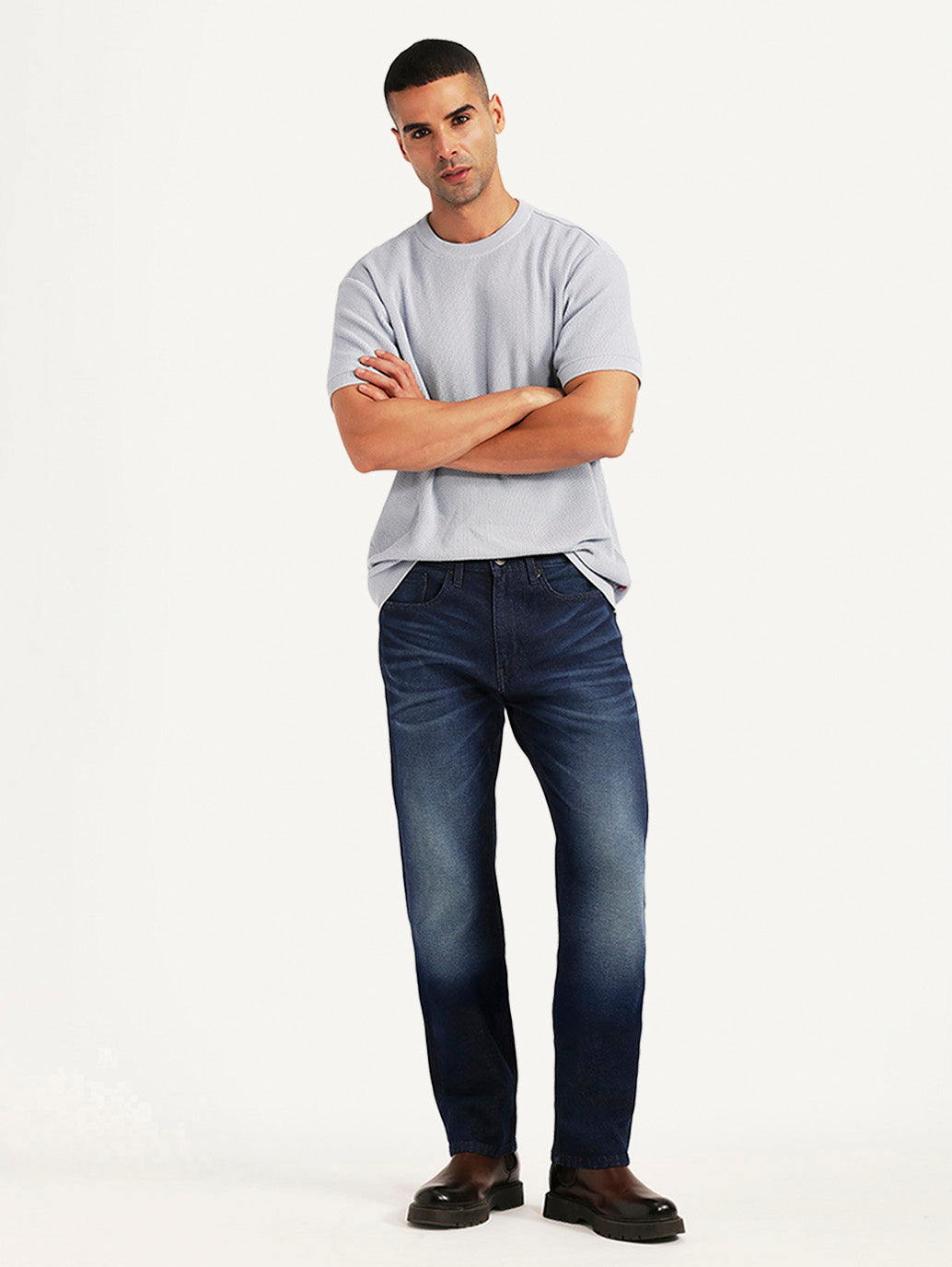 Men's 511 Dark Blue Slim Fit Hyper Stretch Jeans - Styleshot View