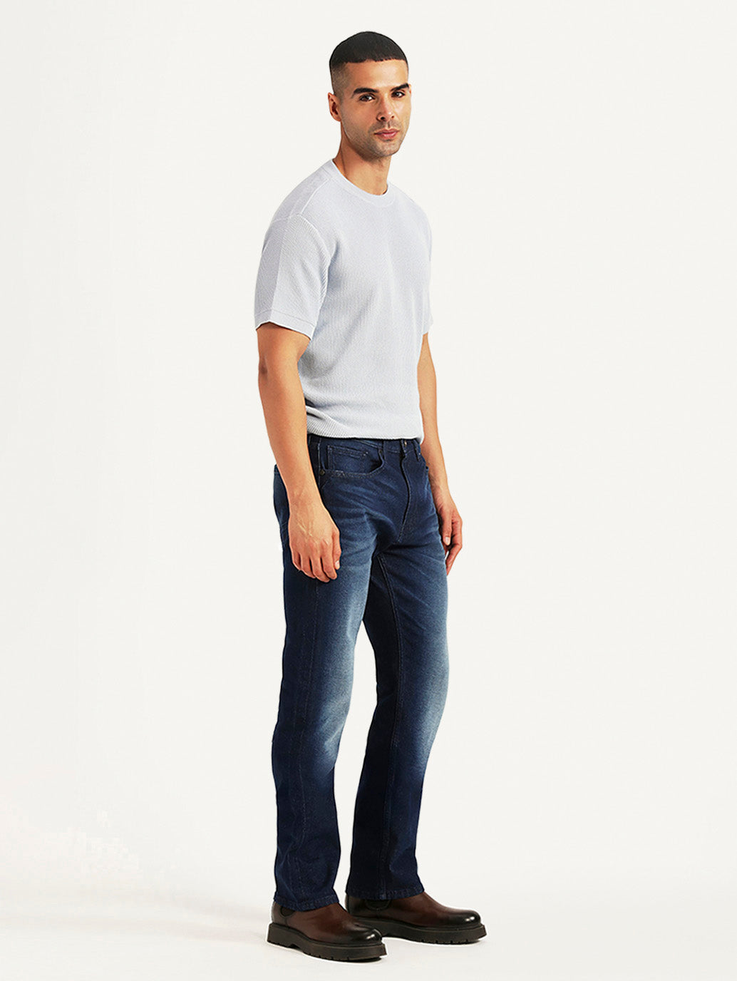 Men's 511 Dark Blue Slim Fit Hyper Stretch Jeans - Side View
