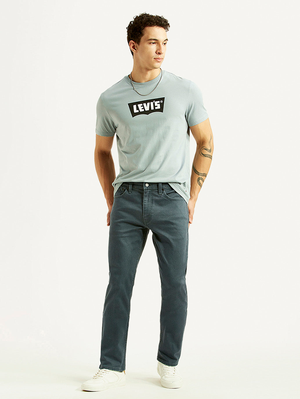 Men's 511 Blue Slim Fit Mid Rise Jeans - Styleshot View