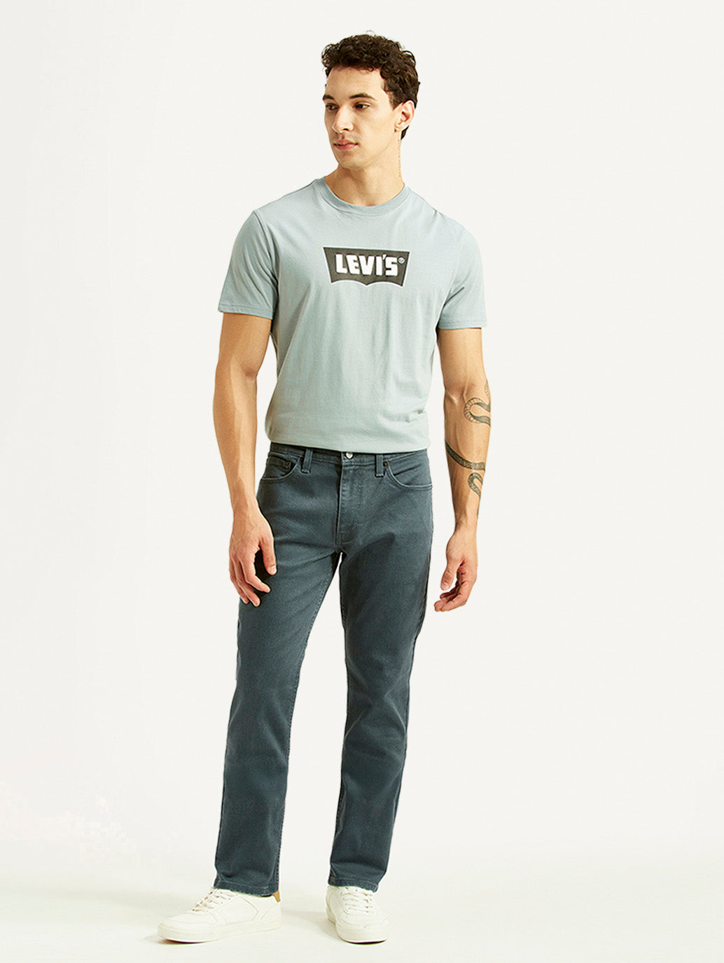 Men's 511 Blue Slim Fit Mid Rise Jeans - Front View