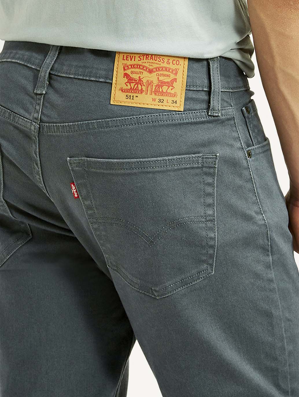 Men's 511 Blue Slim Fit Mid Rise Jeans - Detail View